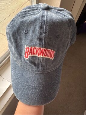 Backwoods Logo Faded Denim Baseball Cap - Blue